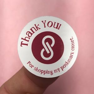 60 Poshmark thank you stickers round 1.25”